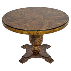 Exceptional Swedish Grace / Art Deco Center Table in Faux Burl Finish, Sweden.