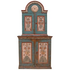 Rare Swedish 'Skånkskåp' Allmoge Cabinet, Dalarna, Sweden, Circa 1800