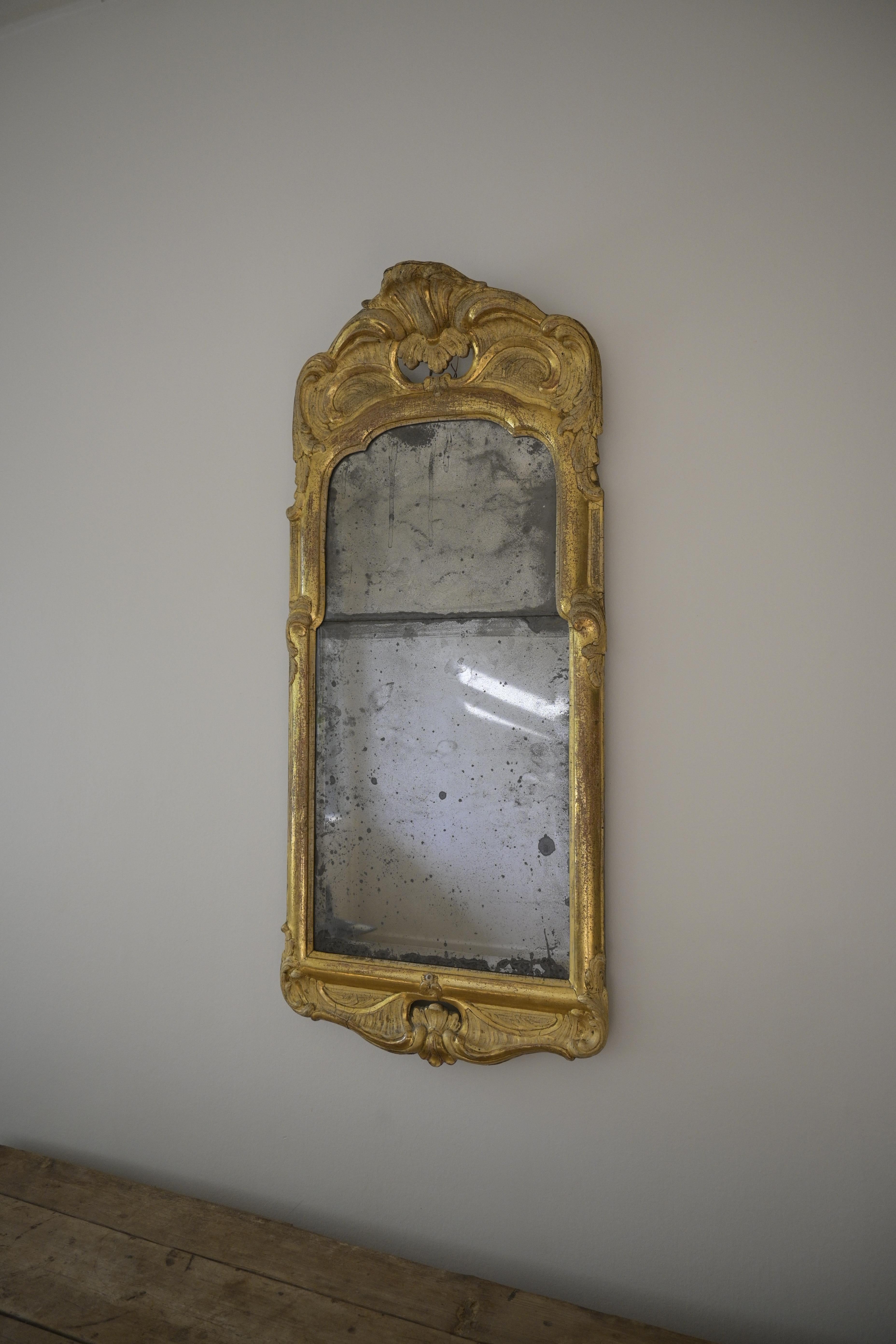 Scandinavian Modern Exceptional Swedish Stockholm-produced Rococo Mirror circa 1760 For Sale