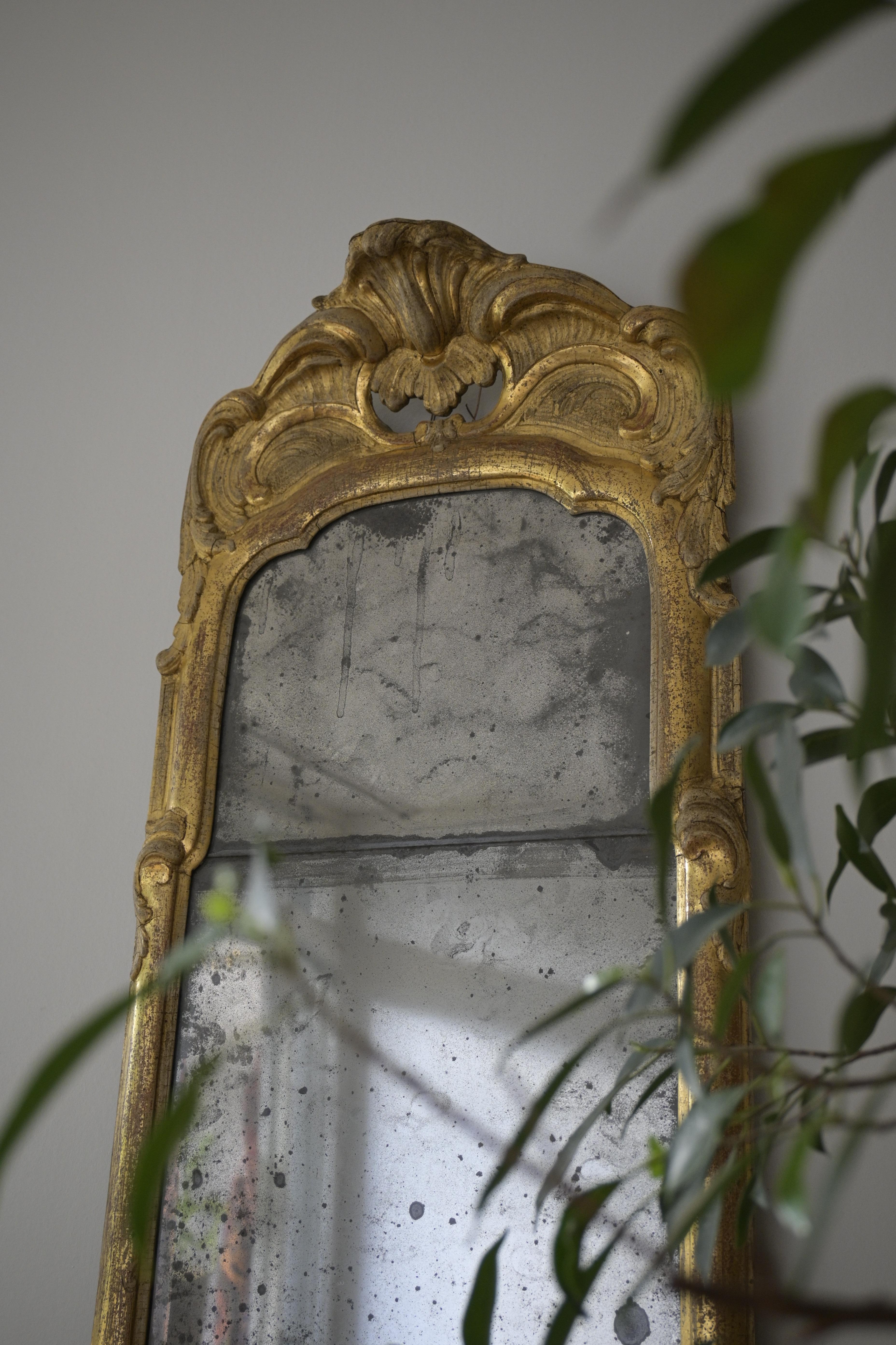 Exceptional Swedish Stockholm-produced Rococo Mirror circa 1760 For Sale 2