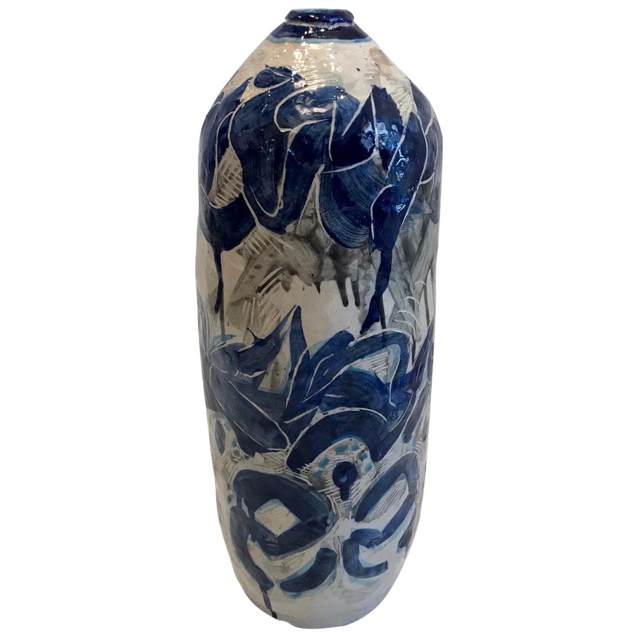 Exceptional Tall Glazed Studio Pottery For Sale