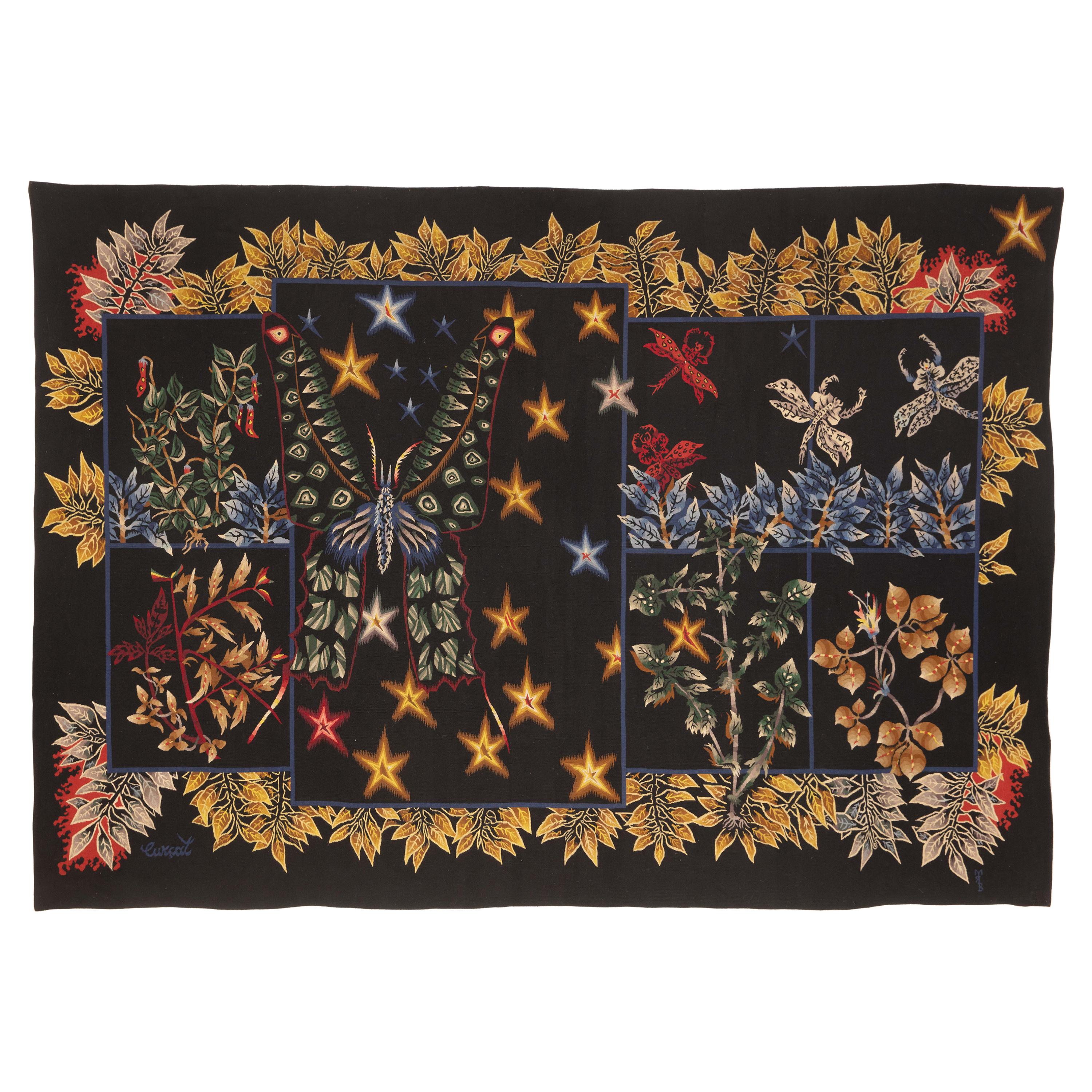 Jean Lurçat "Butterflies and Foliage" - Aubusson Tapestry - French Modern Design
