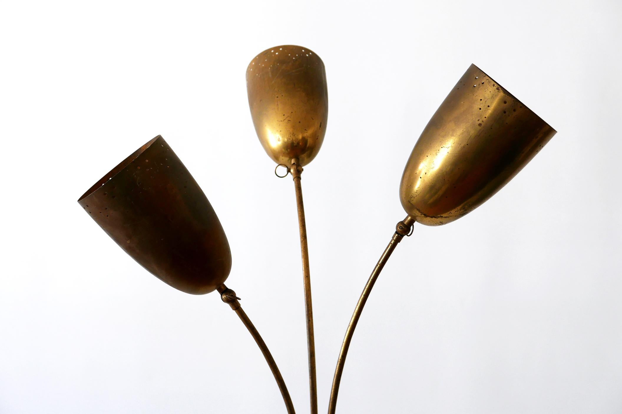 Exceptional Three-Flamed Mid-Century Modern Floor Lamp, 1950s, Germany 2