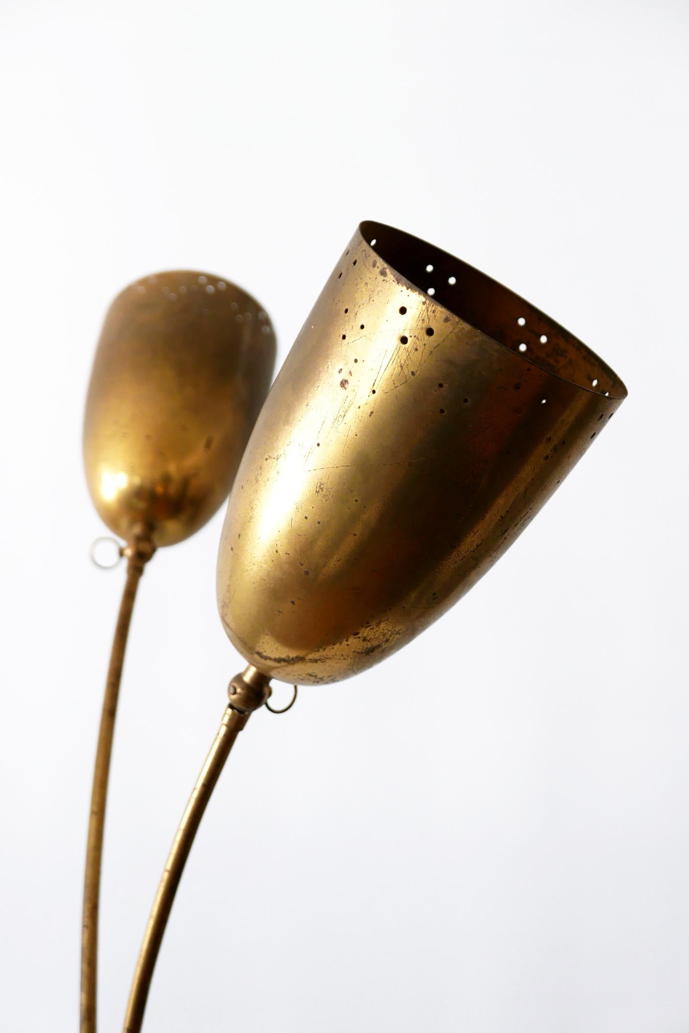 Exceptional Three-Flamed Mid-Century Modern Floor Lamp, 1950s, Germany 3