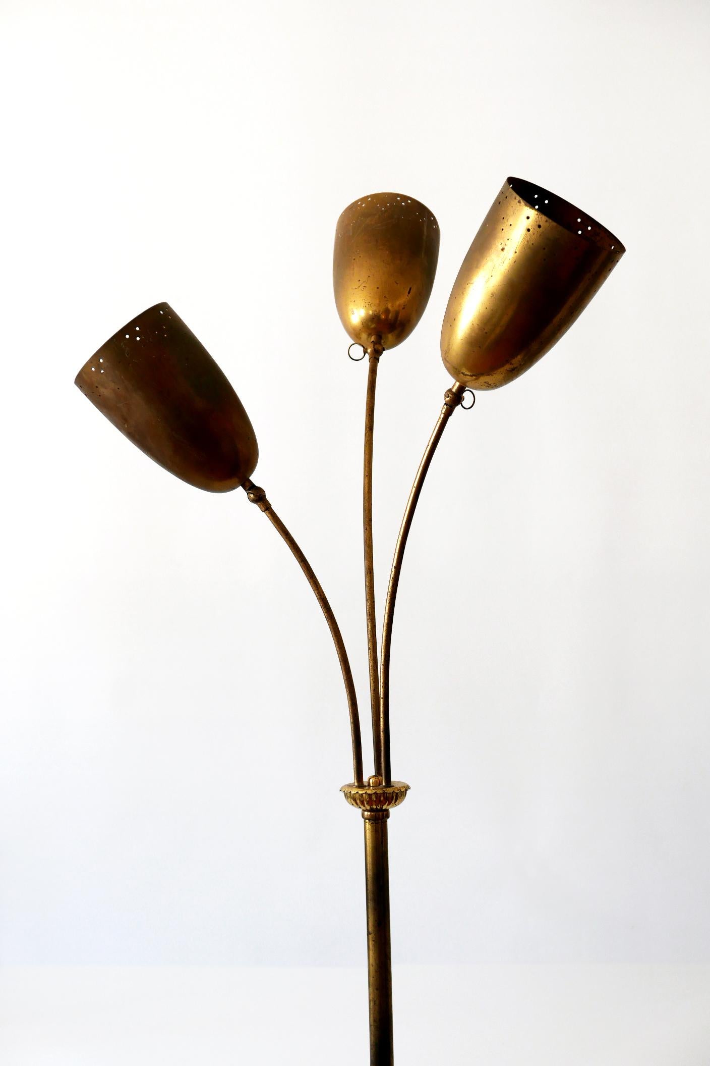 Exceptional Three-Flamed Mid-Century Modern Floor Lamp, 1950s, Germany In Good Condition In Munich, DE