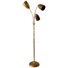 Exceptional Three-Flamed Mid-Century Modern Floor Lamp, 1950s, Germany