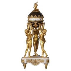 Antique Exceptional Three-Graces Annular Clock