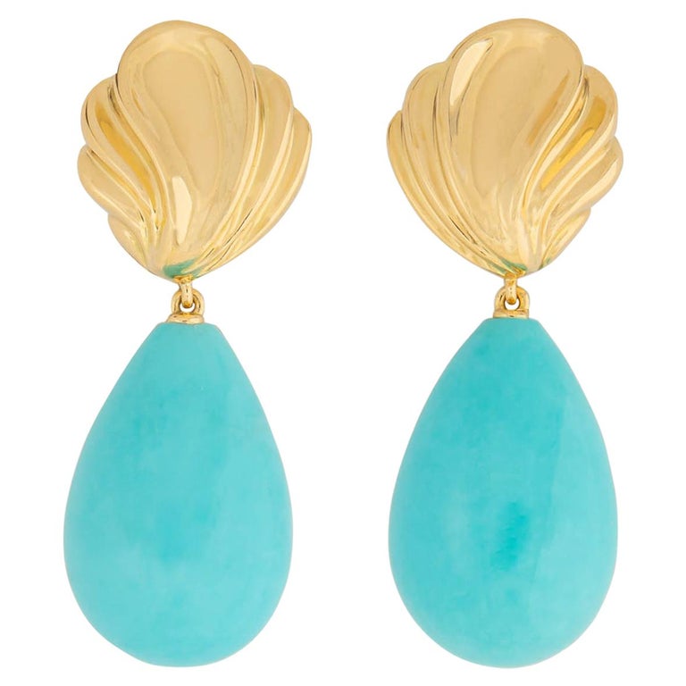 Exceptional Tiffany and Co. Gold and Turquoise Earrings at 1stDibs ...