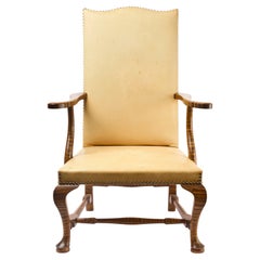 Außergewöhnlicher Tigerahorn-Sessel mit Ledersessel