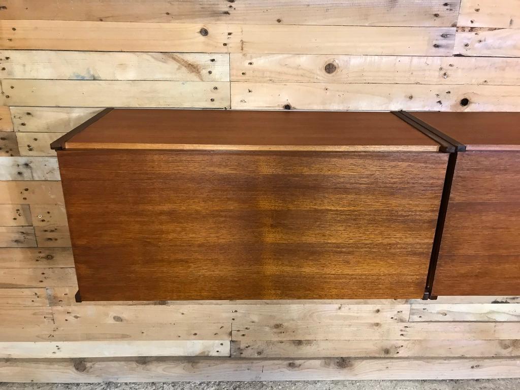 Exceptional Totally Free-Hanging XL Darker Teak 1960 Retro Sideboard / Credenza 3