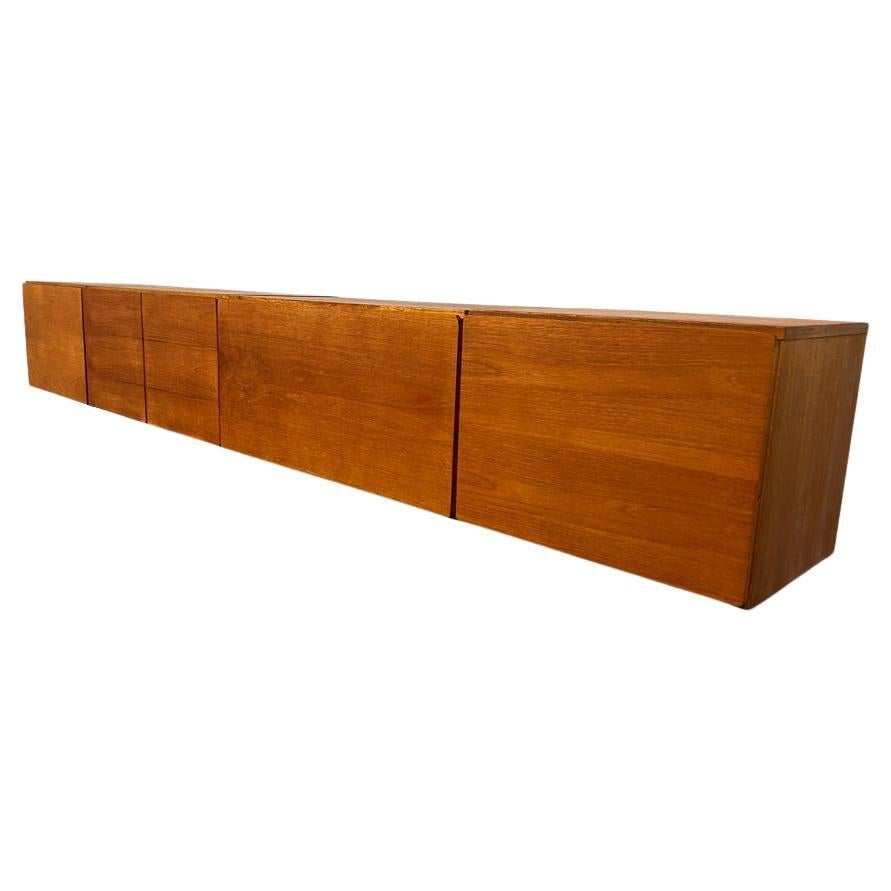 Exceptional Totally Free-Hanging XL modular Teak 1960 Retro Sideboard / Credenza