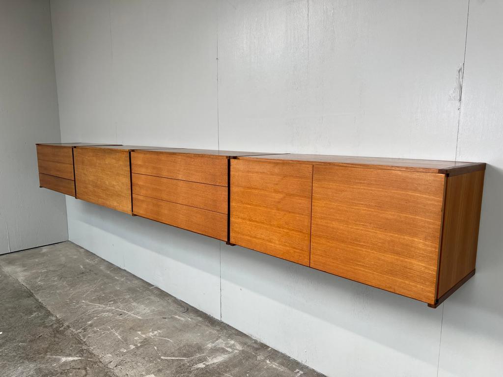 British Exceptional Totally Free-Hanging XL Teak 1960 Retro Sideboard / Credenza