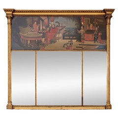 Exceptional Tri-Part Gilt Framed Chinoiserie Mirror
