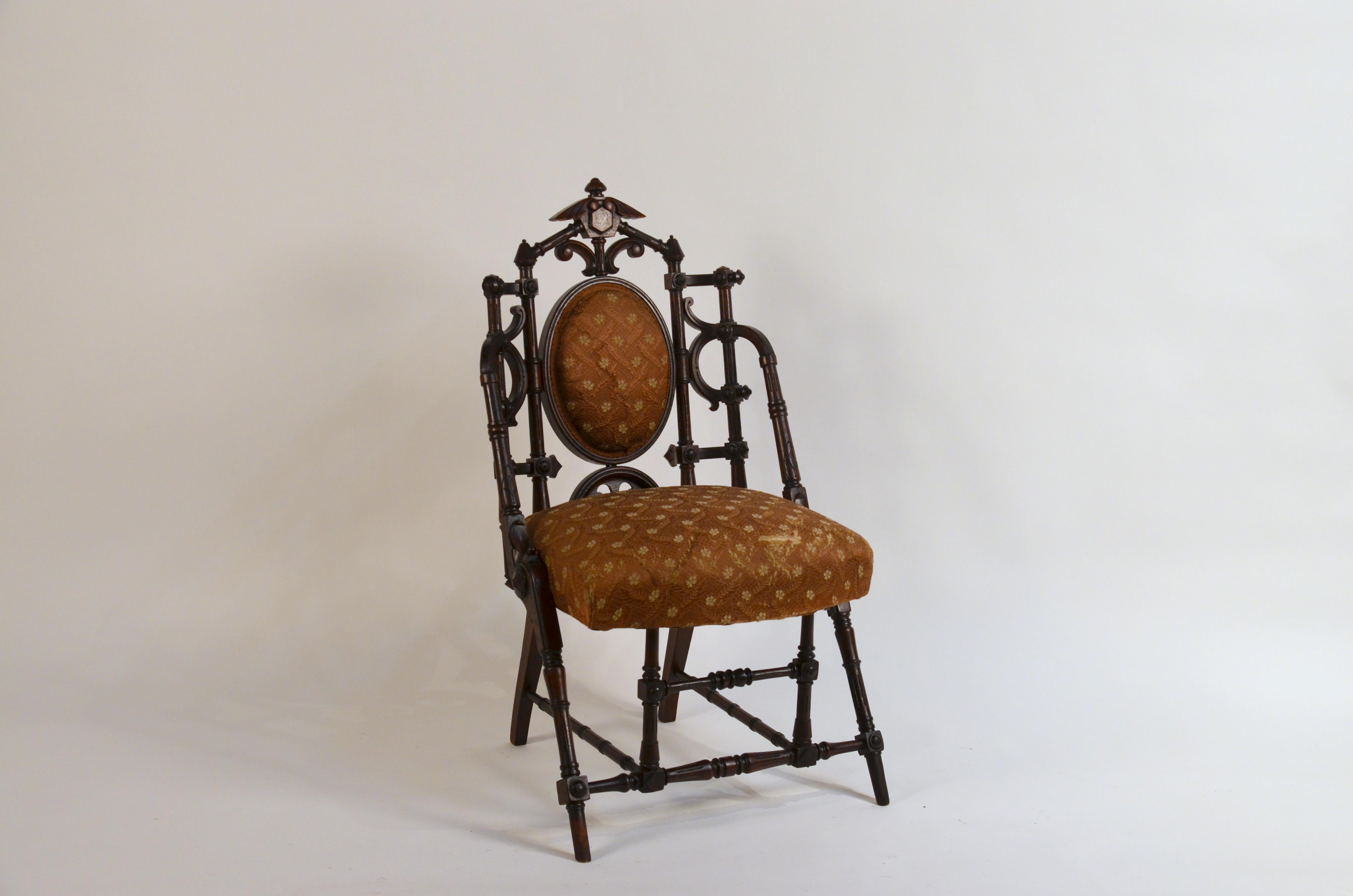 Exceptional turned walnut side chair by George Hunzinger. Stamped HUNZINGER, N. Y.

That George Hunzinger (1835-98) is not a household name like Michael Thonet or even Charles Eames, owes as much to the vagaries of fashion as to any shortcomings
