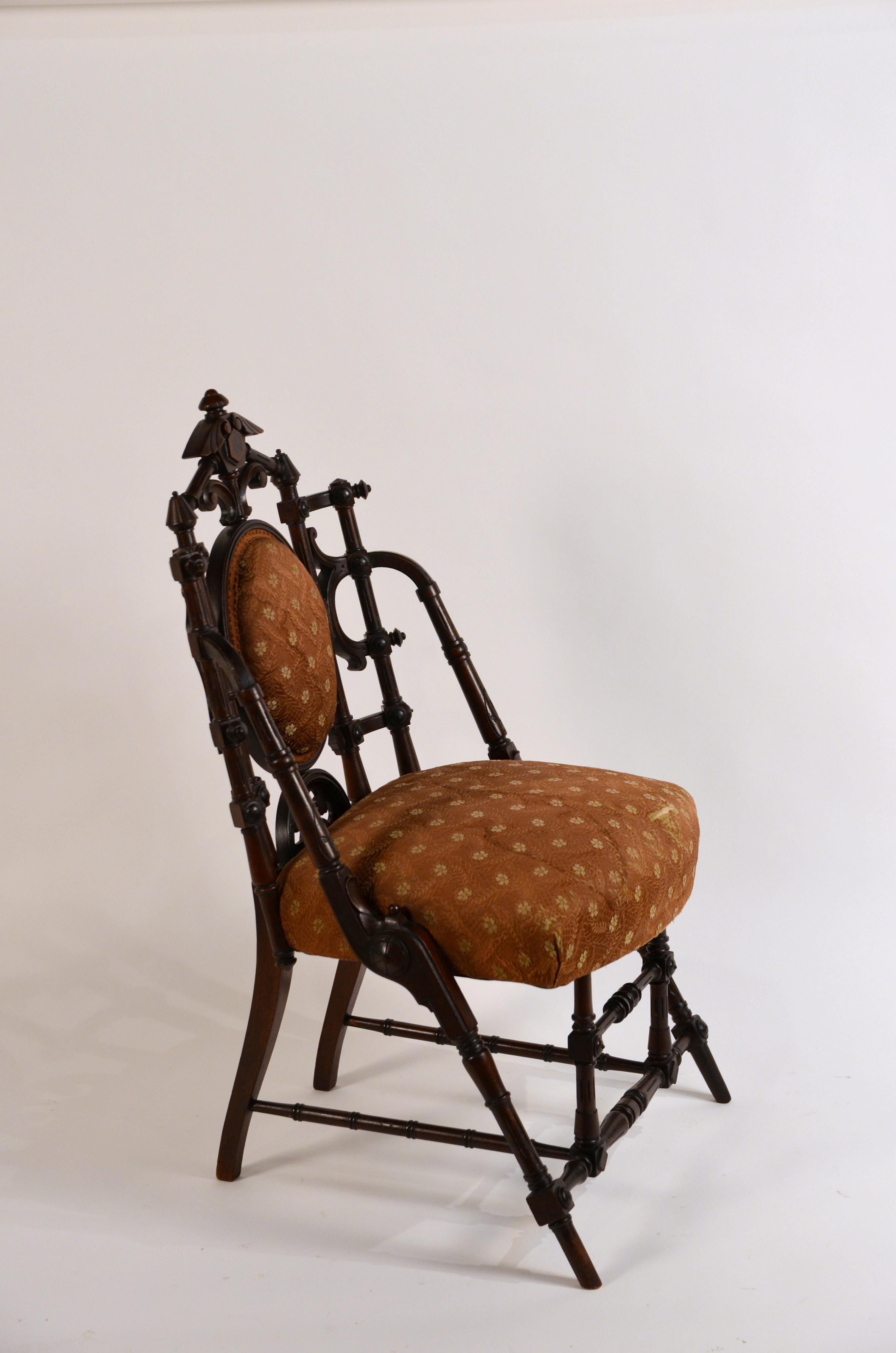 American Exceptional Turned Walnut Side Chair by George Hunzinger