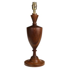 Exceptional Turned Walnut Table Lamp, English, Mid-20th Century