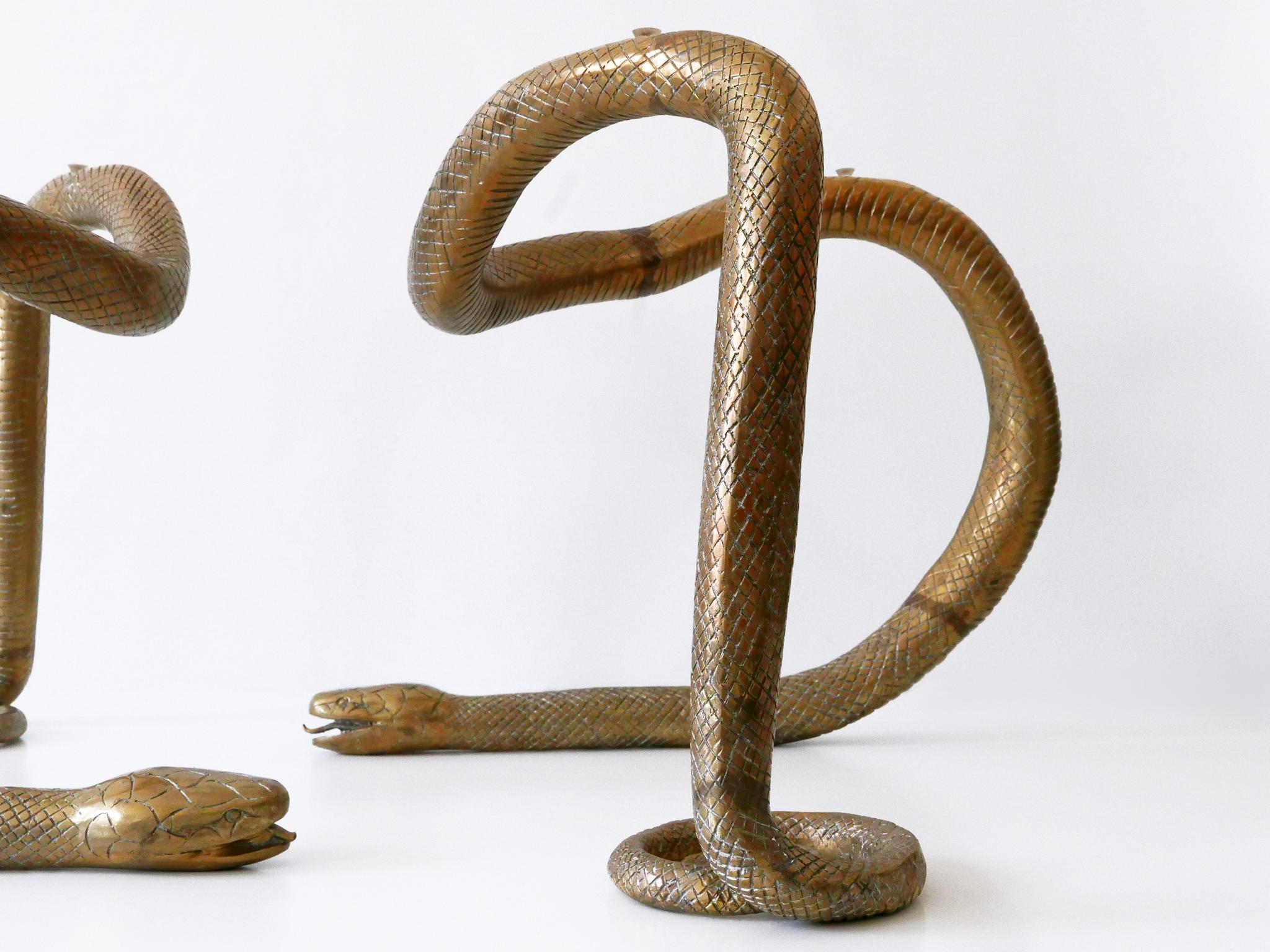 Exceptional Two Python Based Solid Brass Coffee Table Germany 1980s 7