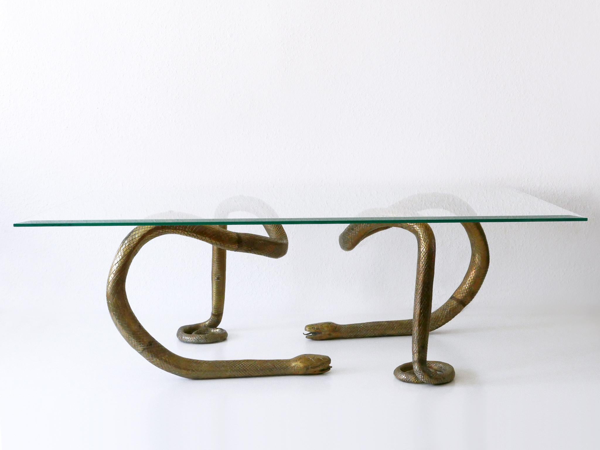 Exceptional Two Python Based Solid Brass Coffee Table Germany 1980s In Good Condition In Munich, DE