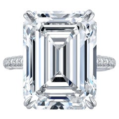 Exceptional Type 2 GIA Certified 10.03 Carat Emerald Cut Diamond Ring