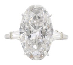 Eccezionale anello con diamante ovale certificato GIA da 6,77 carati