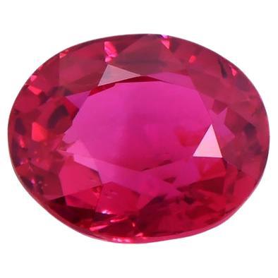 Exceptional Untreated 1.53 carats Vibrant Red Ruby (Swiss Certified) For Sale