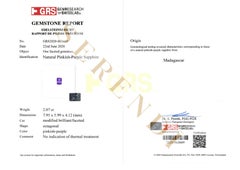 Exceptional Untreated 2.07 carats Pinkish-Purple Sapphire, Swiss Certified