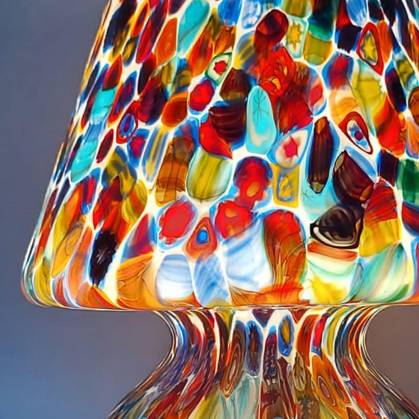 Exceptional Venetian Blown Murano Glass Table Lamp, Murrina Decoration For Sale 6