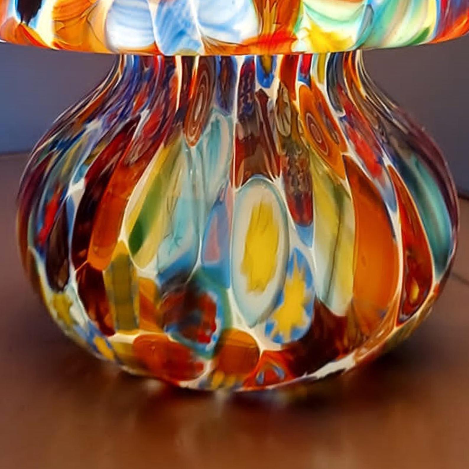 Exceptional Venetian Blown Murano Glass Table Lamp, Murrina Decoration For Sale 8