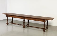 Exceptional Very Large Italian 17th Century Minimal Convent Table