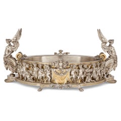 Antique Exceptional Very Large Ormolu and Silvered Bronze Jardinière by Christofle