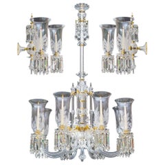 Exceptional Victorian Chandelier and Pair of Wall Lights by F&C Osler