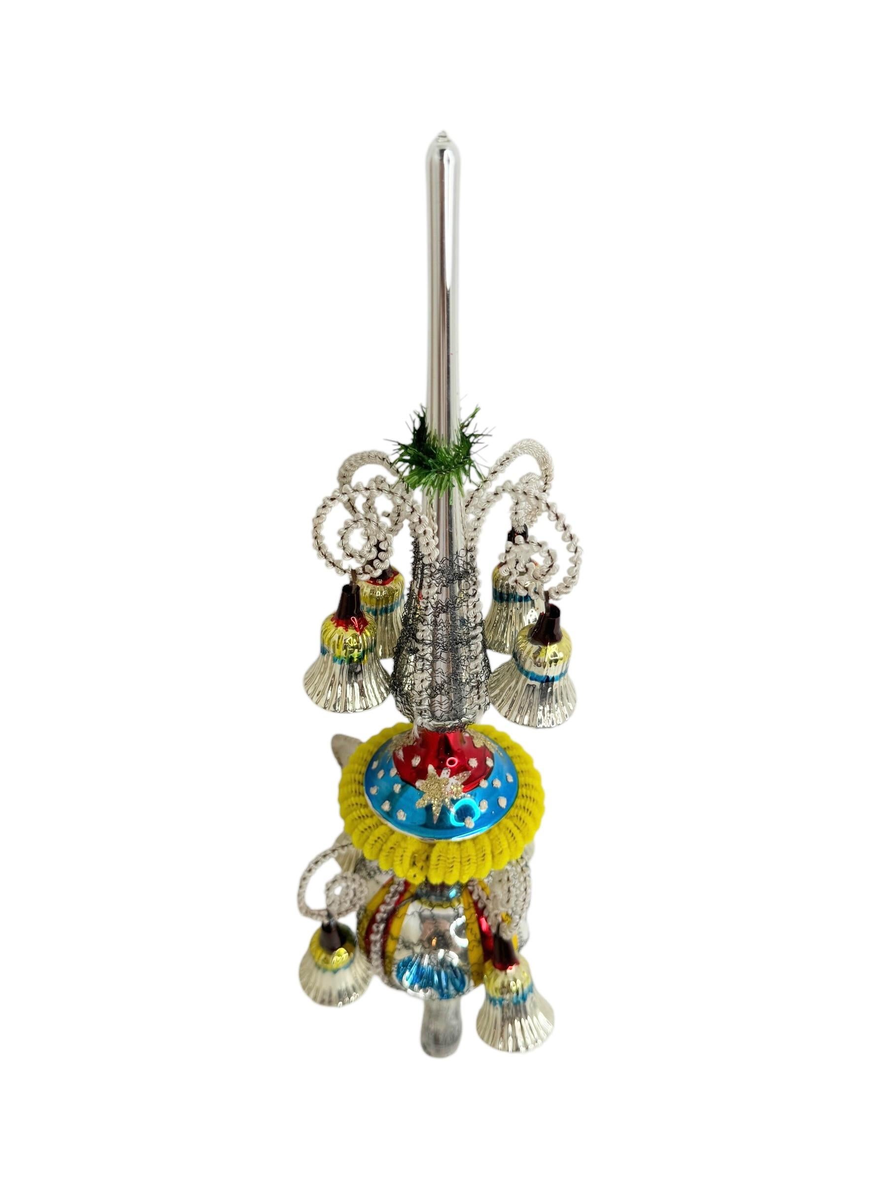 Außergewöhnliche Vintage Antique Mercury Glas Weihnachtsbaumspitze Deutsch, 1930er Jahre im Angebot 4