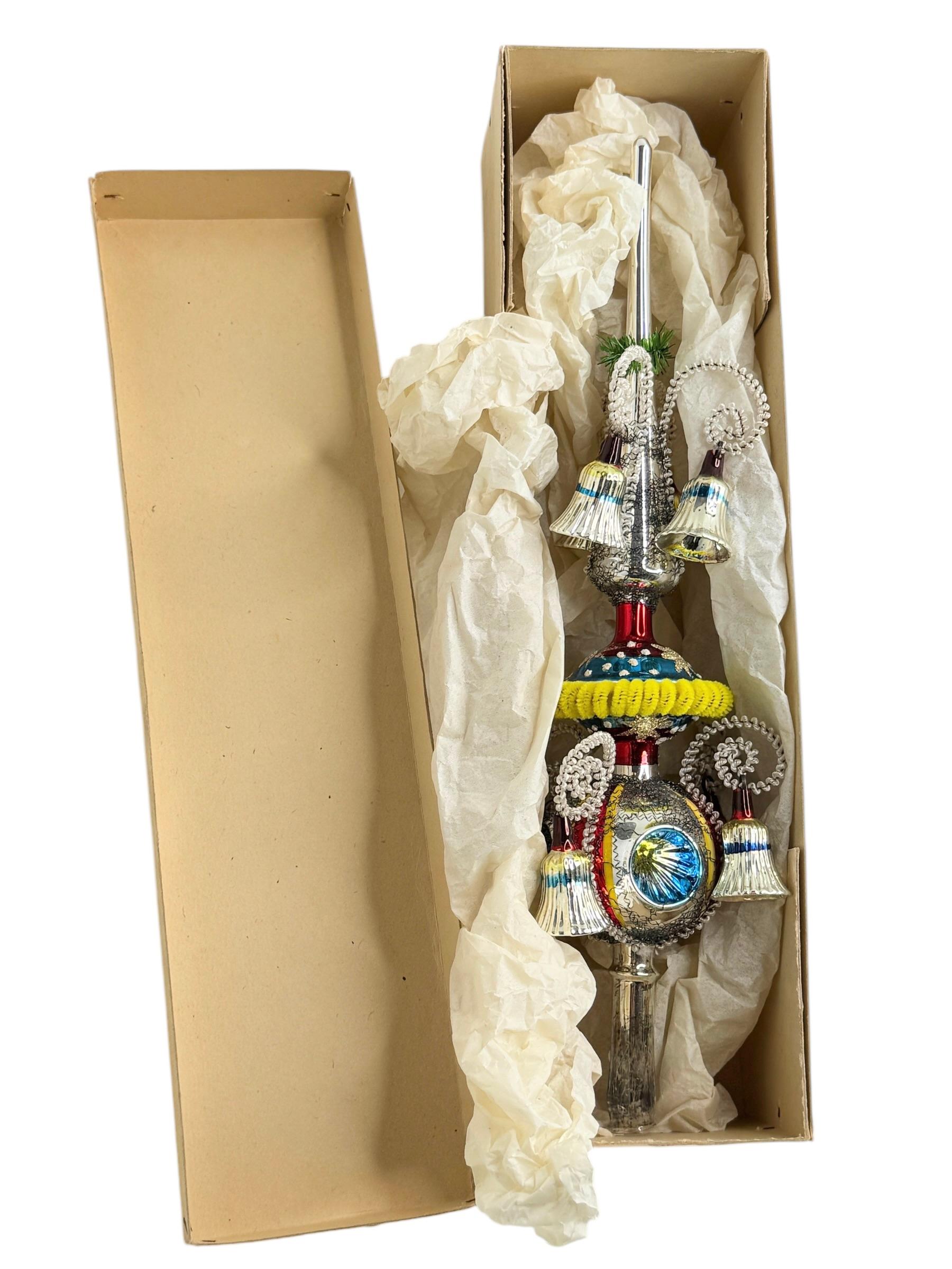 Außergewöhnliche Vintage Antique Mercury Glas Weihnachtsbaumspitze Deutsch, 1930er Jahre im Angebot 5