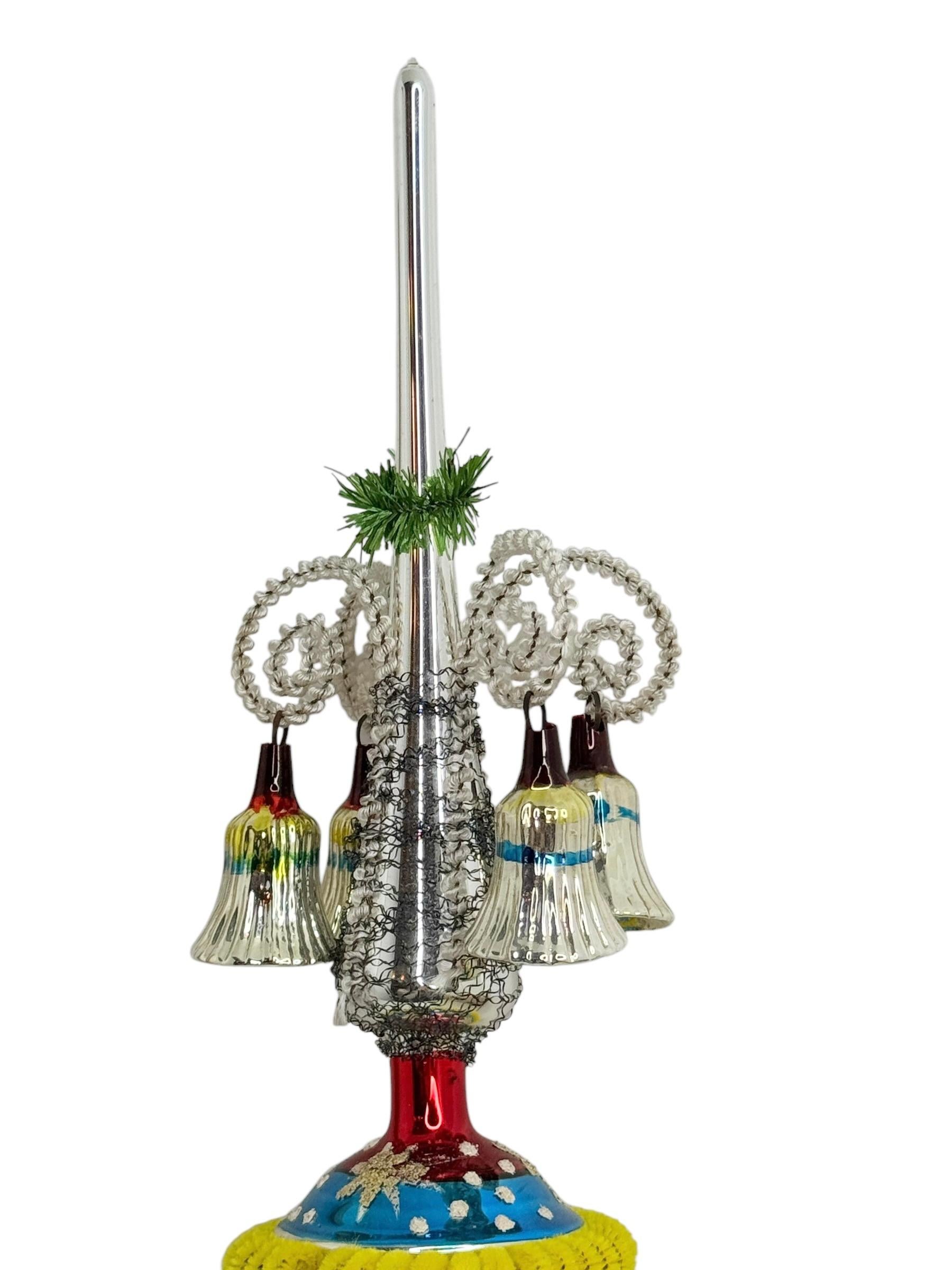 Außergewöhnliche Vintage Antique Mercury Glas Weihnachtsbaumspitze Deutsch, 1930er Jahre im Angebot 1