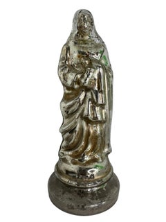 Exceptional Vintage Antique Mercury Glass Jesus Statue Germany 1900s
