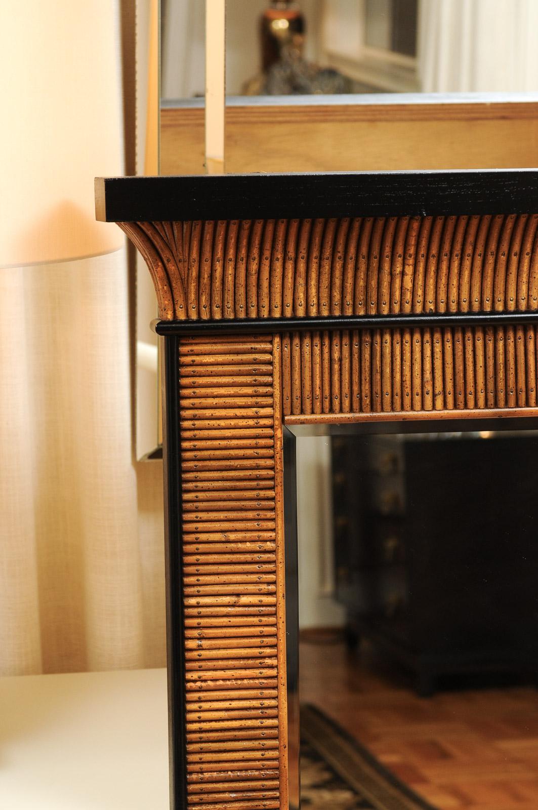 Außergewöhnliche Vintage Bamboo Rattan Cane und schwarzem Lack Spiegel - Pr verfügbar (Ende des 20. Jahrhunderts) im Angebot