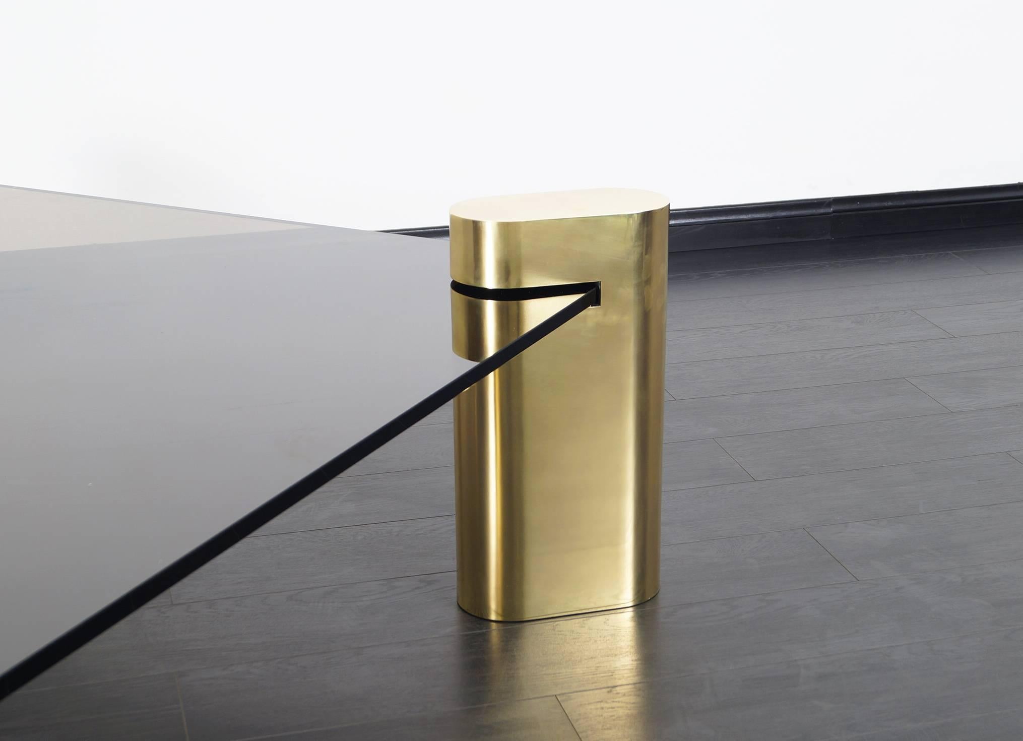Mid-Century Modern Exceptional Vintage Brass Coffee Table in the style of Karl Springer