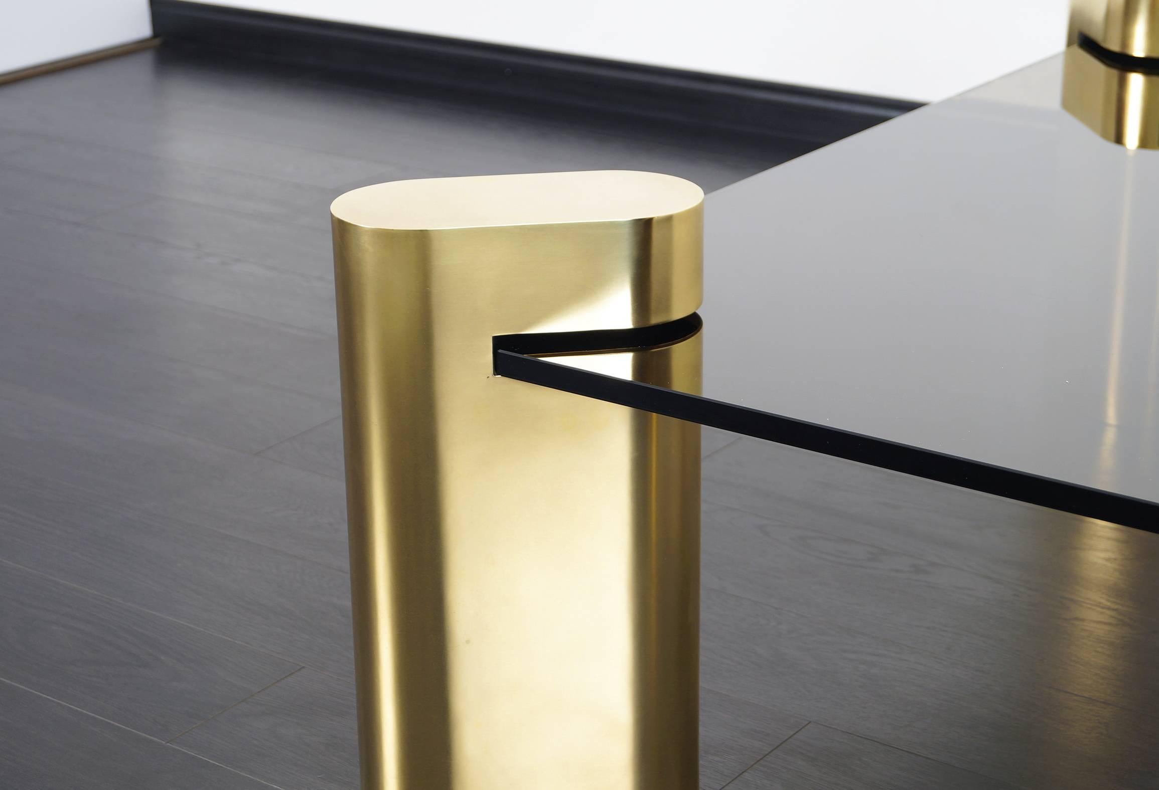 Late 20th Century Exceptional Vintage Brass Coffee Table in the style of Karl Springer