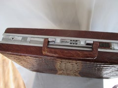 Exceptional Vintage Brown Exotic LeatherBriefcase