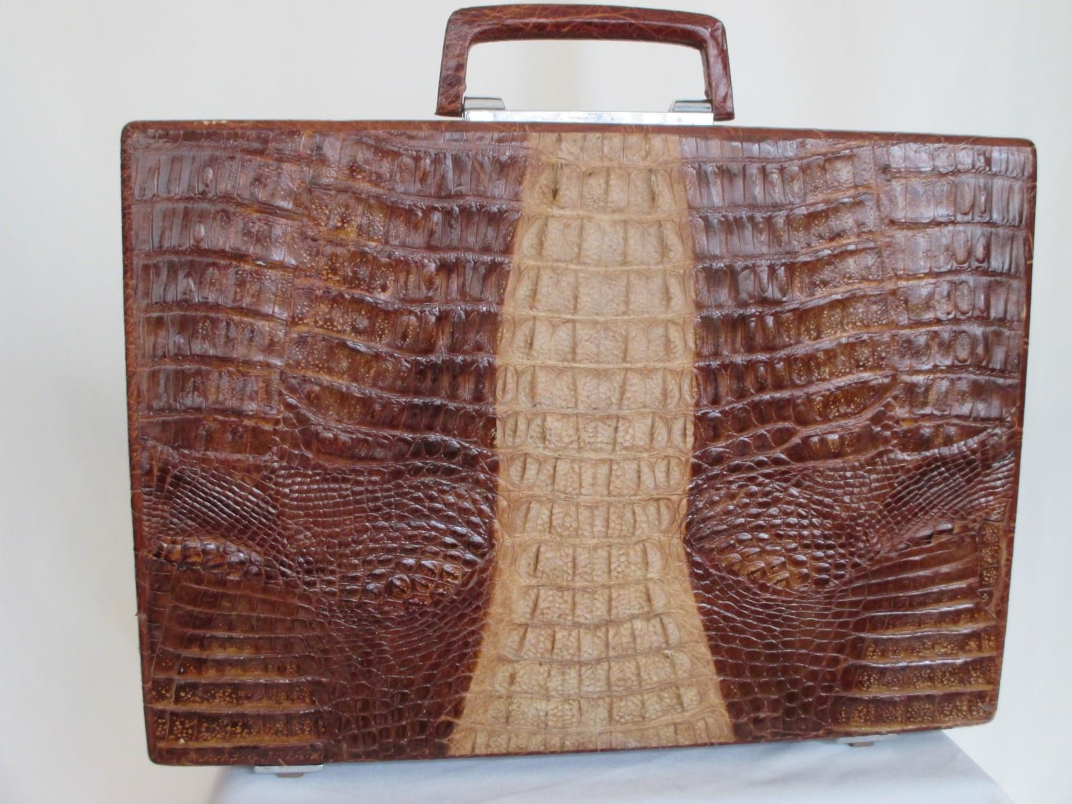 crocodile leather briefcase