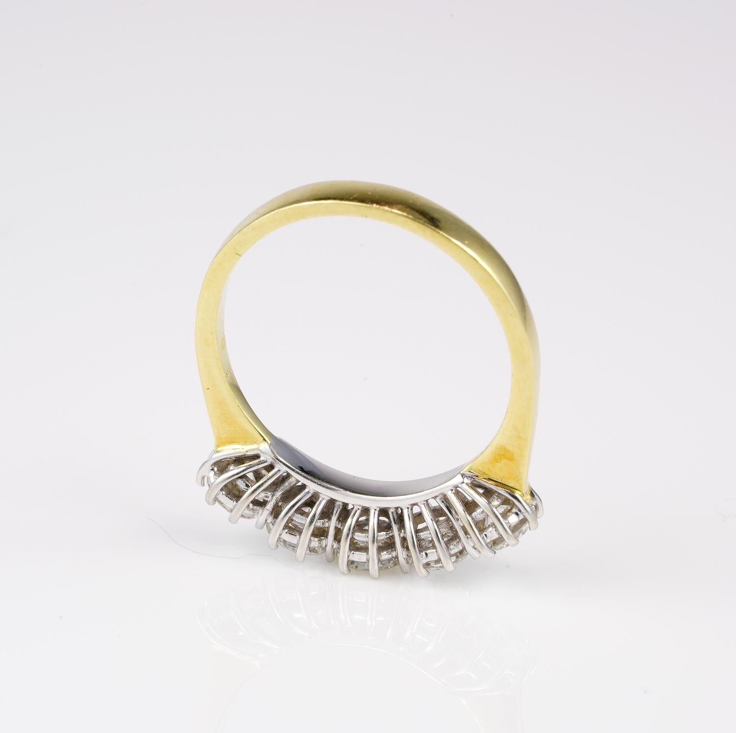  Vintage Five-Stone Diamond Ring im Zustand „Gut“ in Napoli, IT