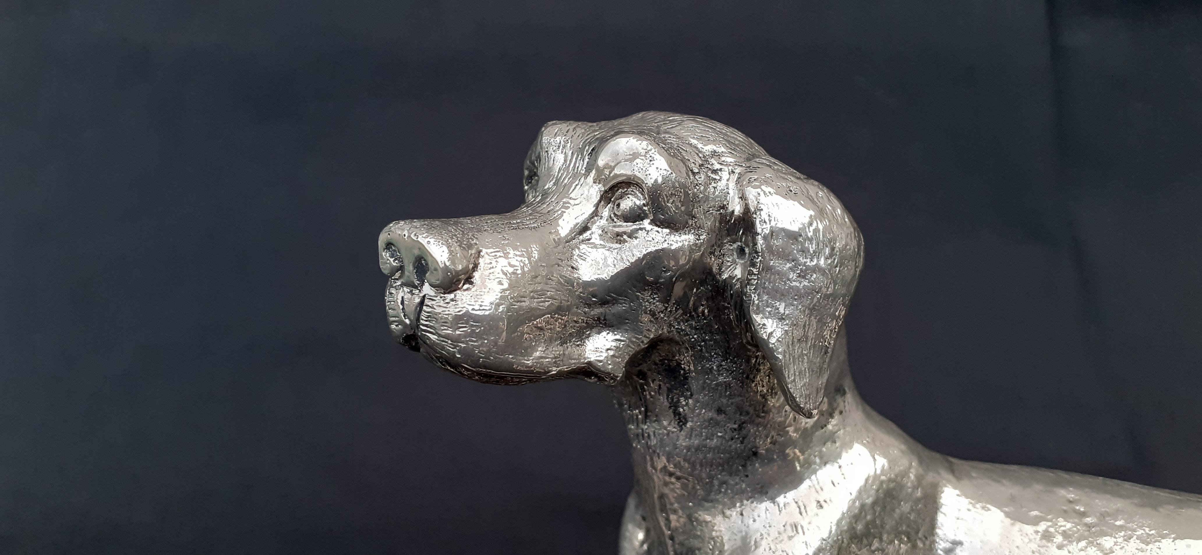 Exceptional Vintage GUCCI Dog Sculpture in Bronze For Sale 7