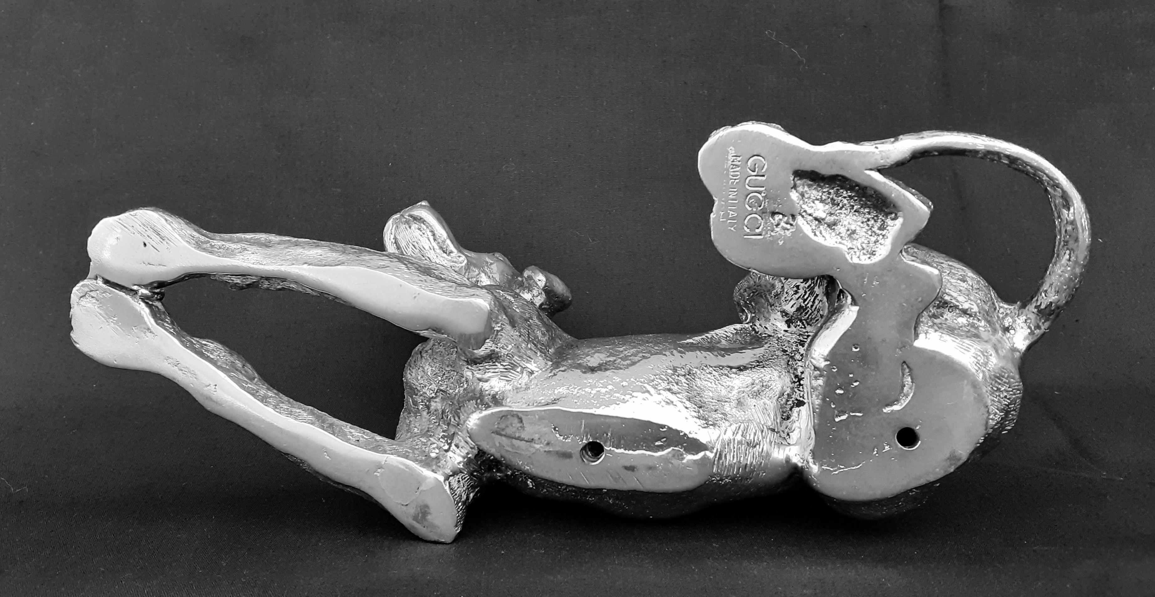 Außergewöhnliche Vintage GUCCI Hunde-Skulptur aus Bronze im Angebot 7