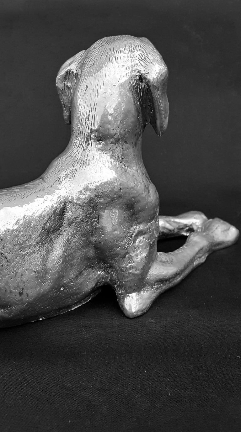 Exceptional Vintage GUCCI Dog Sculpture in Bronze For Sale at 1stDibs