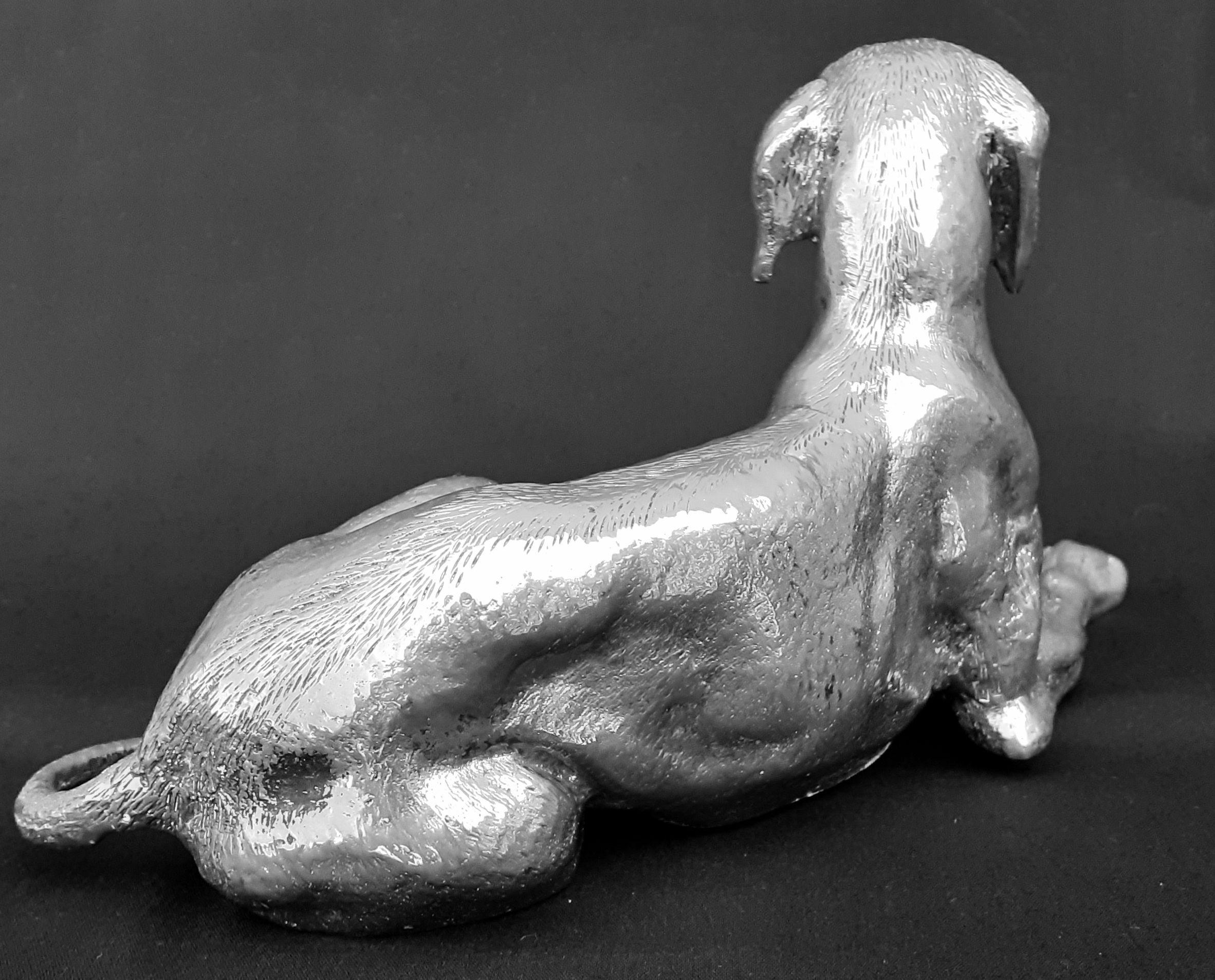 Exceptional Vintage GUCCI Dog Sculpture in Bronze For Sale 4