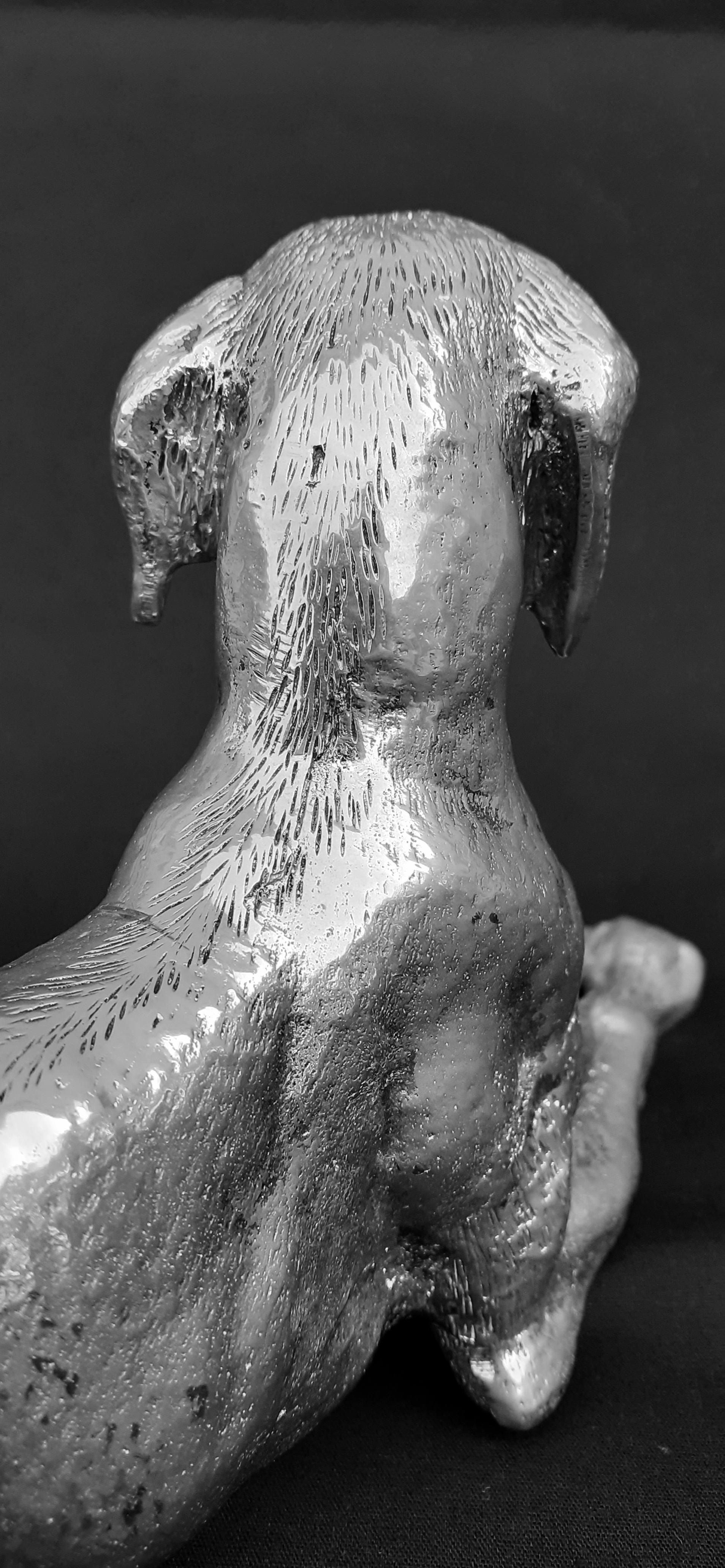 Exceptional Vintage GUCCI Dog Sculpture in Bronze For Sale 5