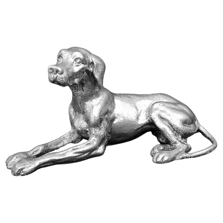 Exceptional Vintage GUCCI Dog Sculpture in Bronze For Sale at 1stDibs