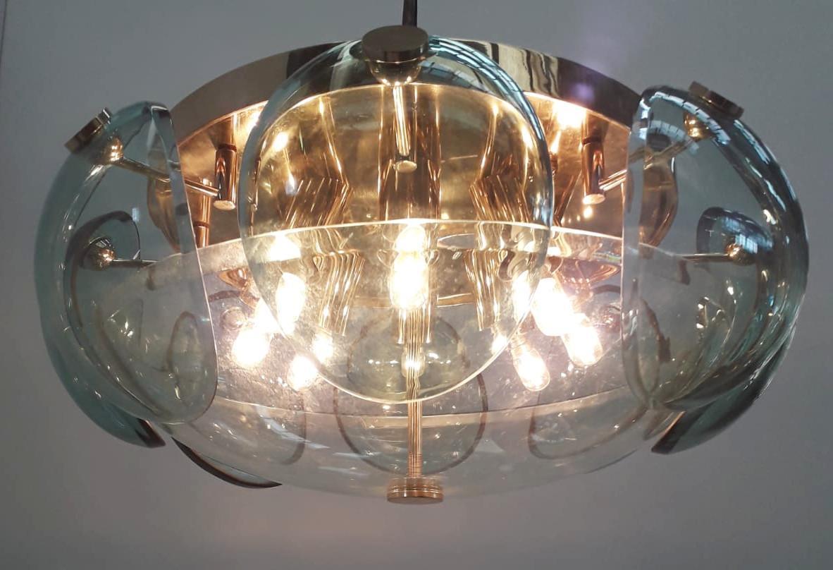 Mid-20th Century Exceptional Vintage Italian Flushmount Designed by Cristal Art, circa 1960s For Sale