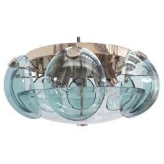 Exceptional Vintage Italian Flushmount Designed by Cristal Art, circa 1960s