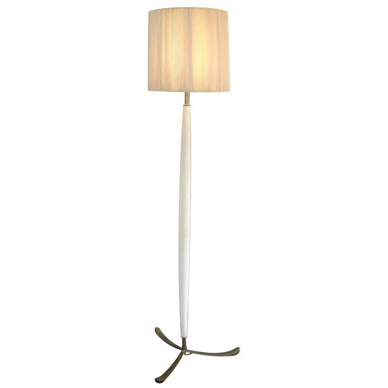 Exceptional Vintage Italian Leather and Brass Floorlamp For Sale at 1stDibs